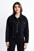 The Boxy Crop Black Denim Jacket